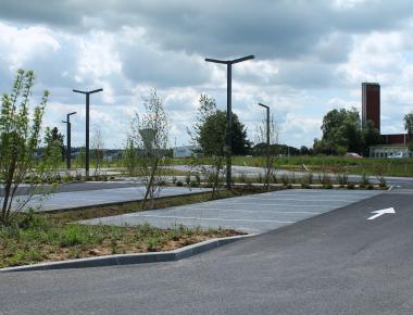Aménagement voirie et parking en béton drainant Hydromedia®